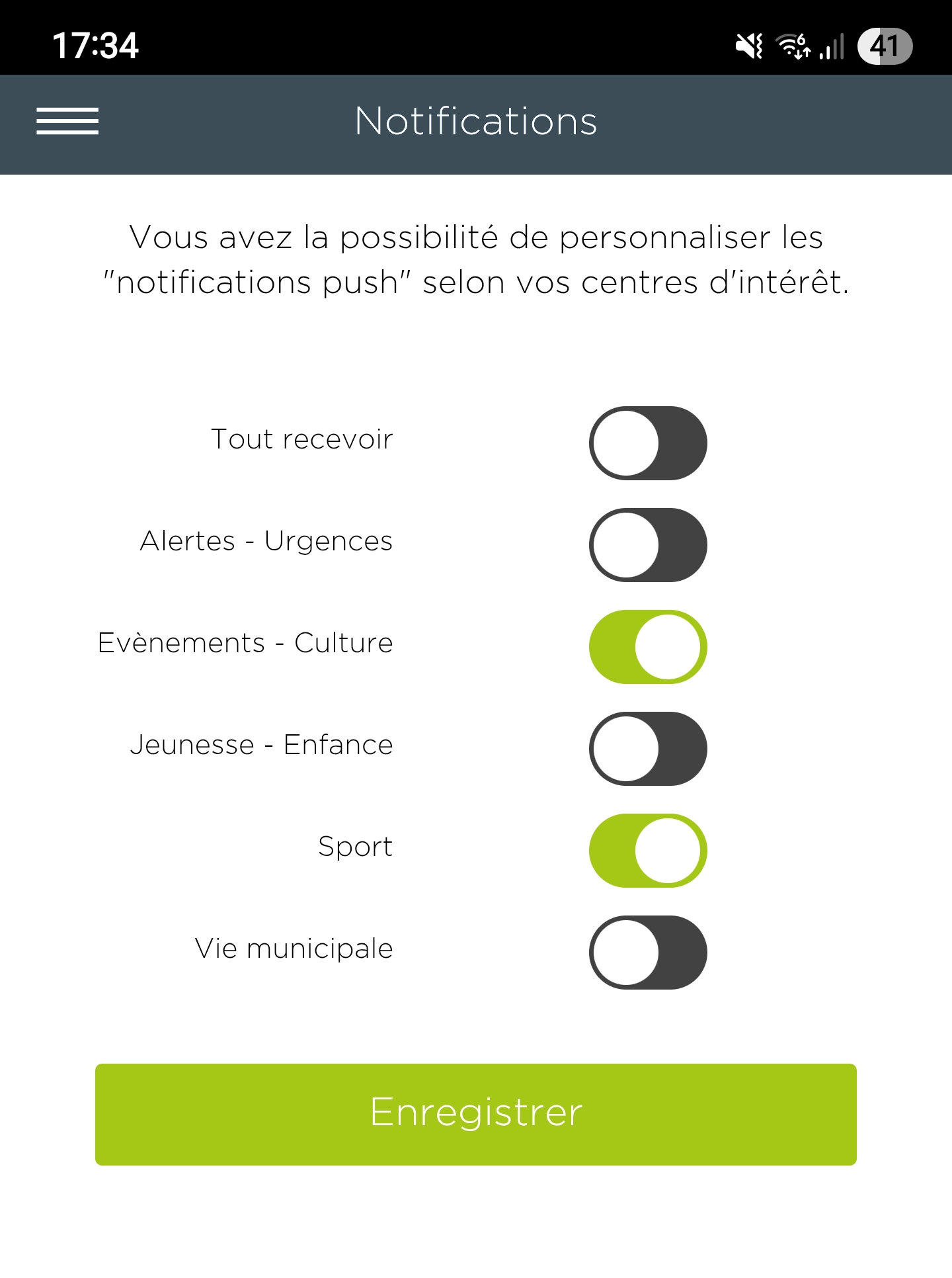 Application citoyenne — notifications
