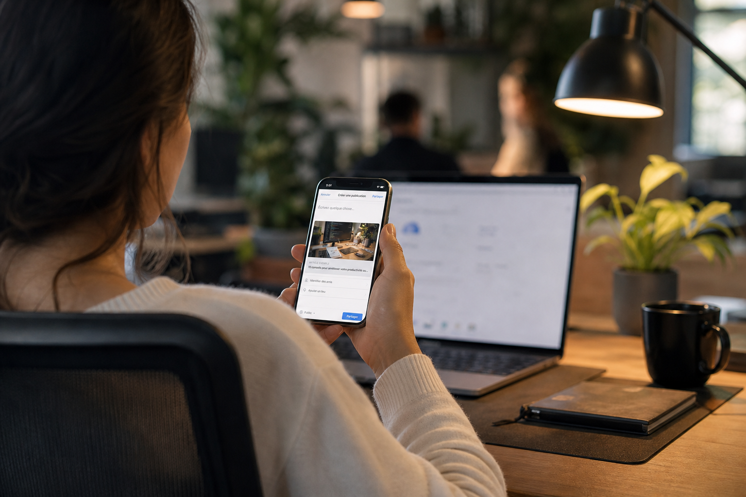 Partage d'un contenu sur smartphone