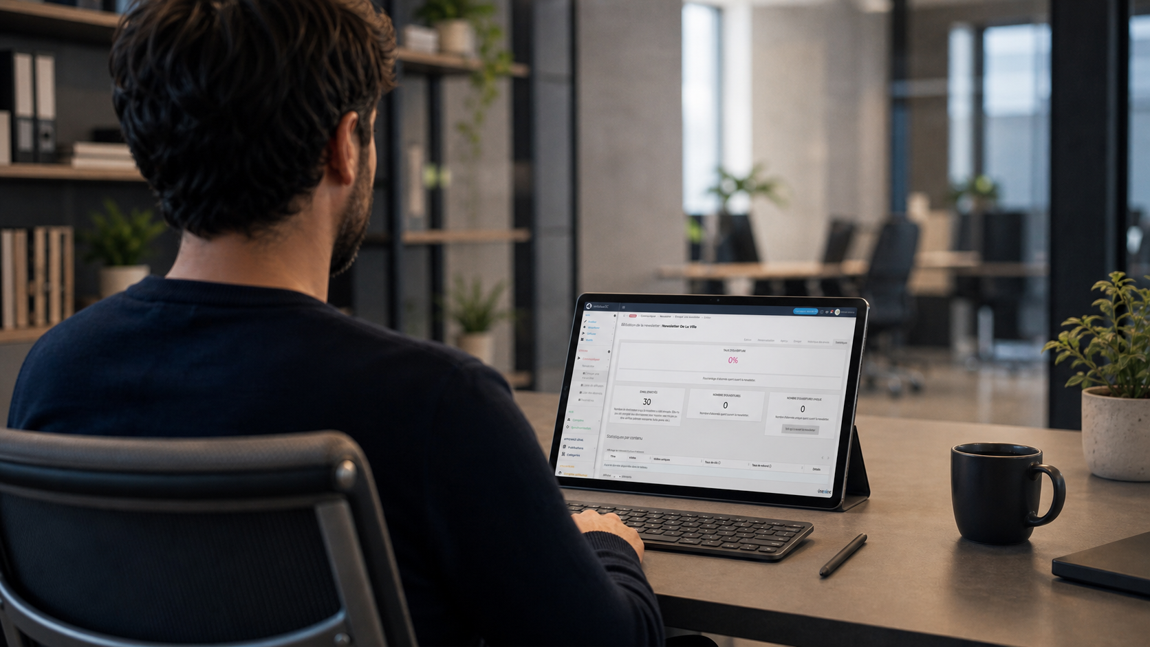 Interface de statistiques d'audience